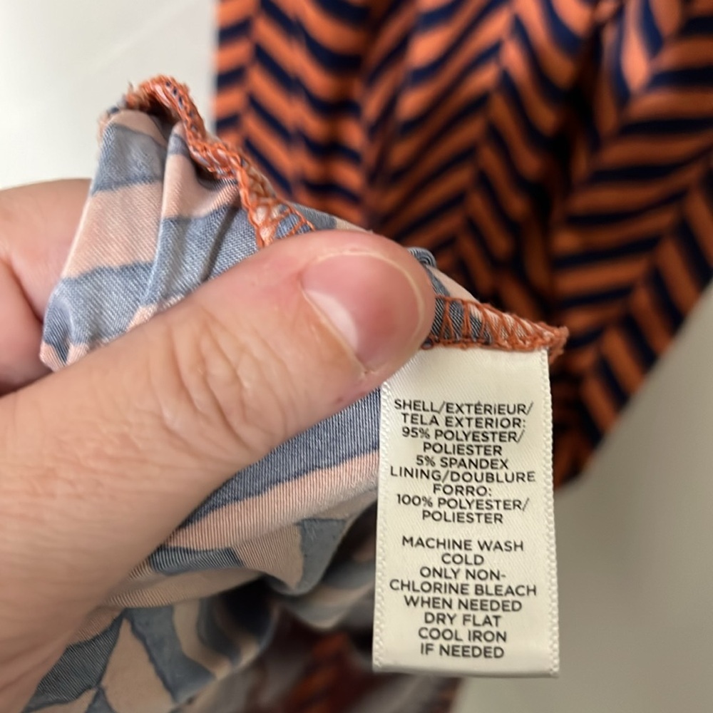 Loft Orange with Blue Striped Halter Maxi Dress a307 - Picture 6 of 6